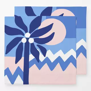 Servietten Palm Color Block Blue
