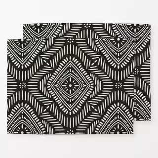Tischset Boho Medallion Black Reversed