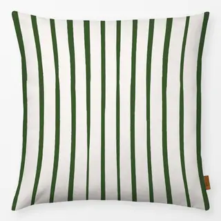 Kissen dark green hand drawn stripes