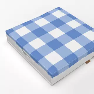 Bodenkissen Karo Blau Weiss