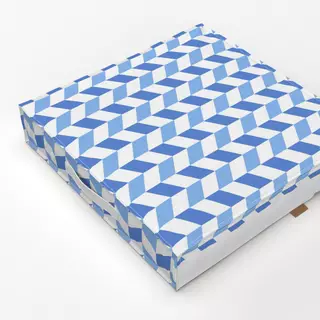 Bodenkissen chevron - blue and white