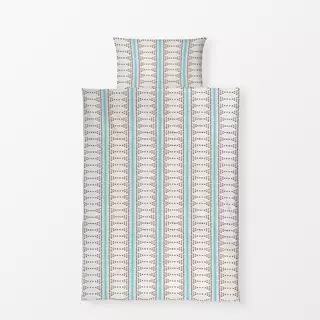 Bettwäsche boho summer stripe türkis