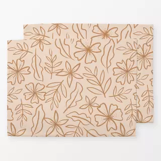 Tischset Flowers and Leaves apricot