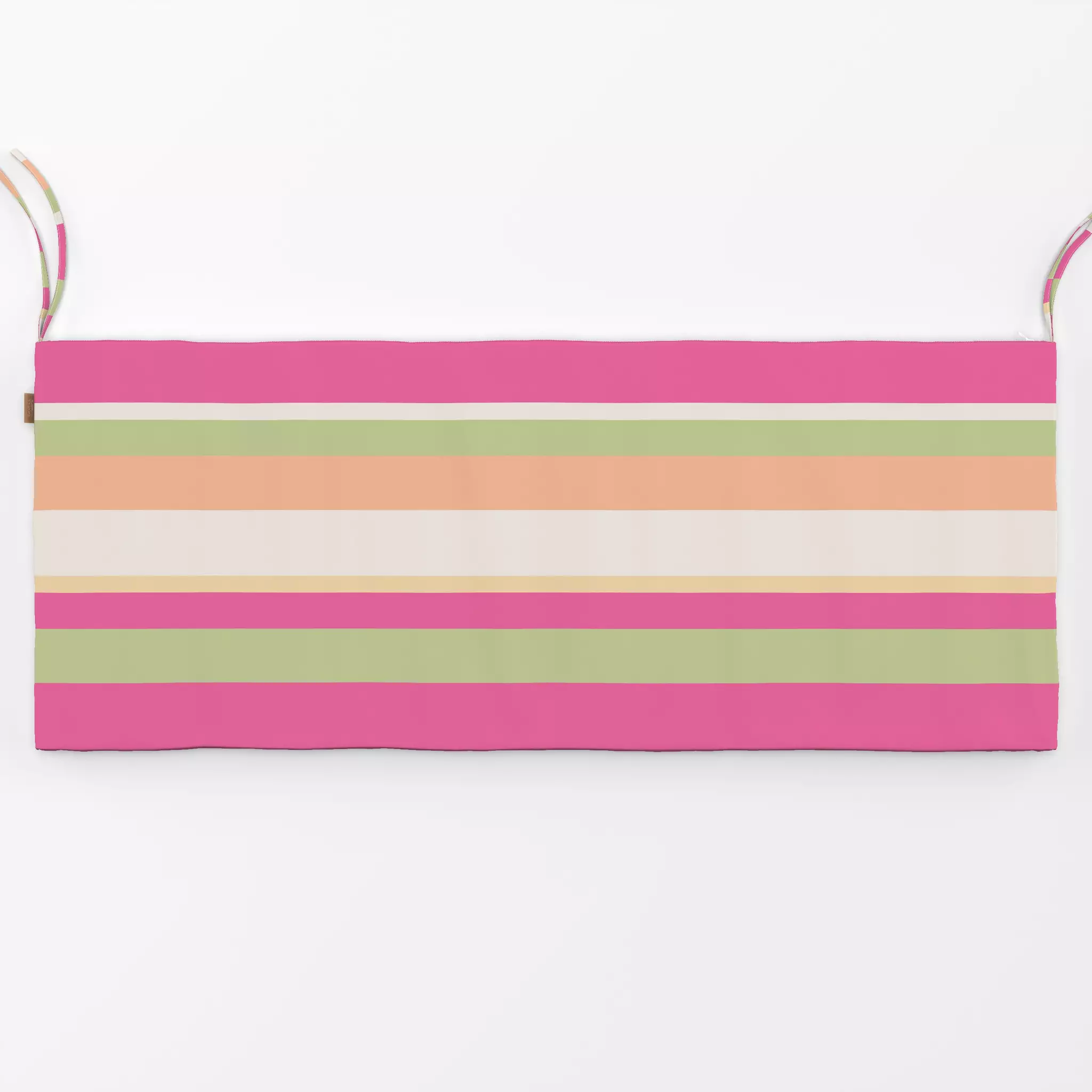 Bankauflage Ringel pink multicolor - Symbole & Muster - von „Kantioler Design"; Muster, beige, pink, gelb, grun, peach, tren...