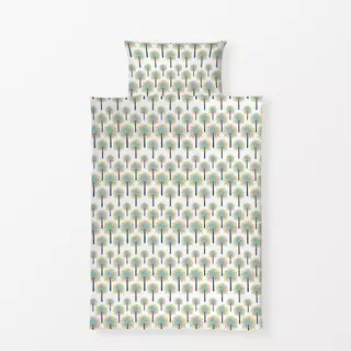 Bettwäsche Retro Palmen weiß