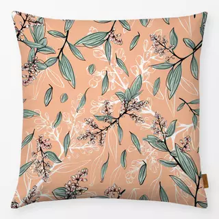 Kissen Blumen und Blätter peach fuzz