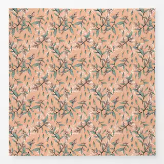 Tischdecke Blumen und Blätter peach fuzz
