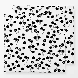 Servietten Blumenwiese schwarz weiß