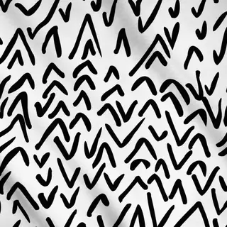 Meterware Zick Zack schwarz-weiss
