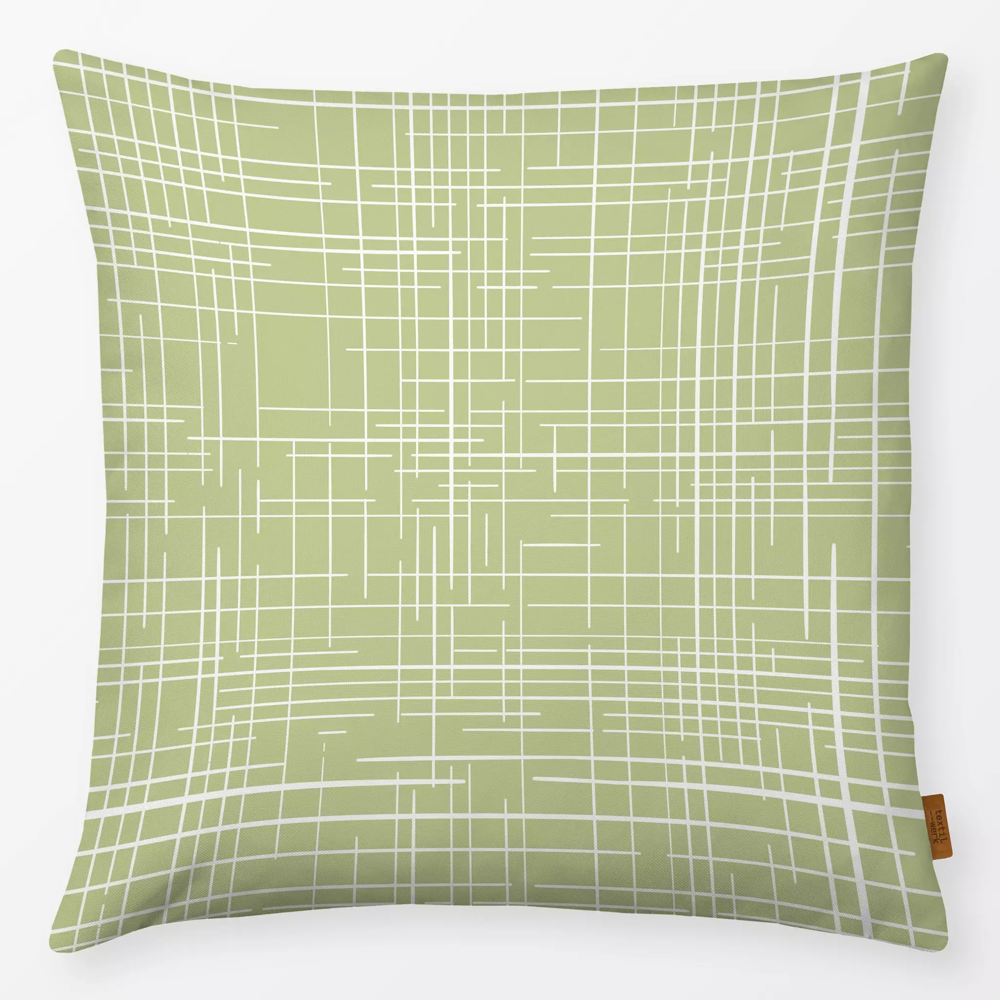 Kissen Karo hellgrün - Symbole & Muster - von „Kantioler Design"; Linien, Striche, Karo, Karos, stripes, Karoliebe