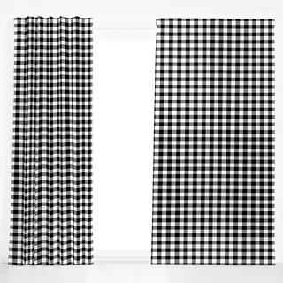 Dekovorhang Big Checks Black and White
