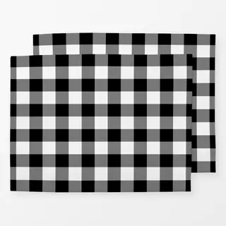 Tischset Big Checks Black and White