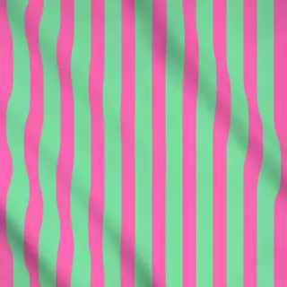 Meterware Bold Stripes green and pink