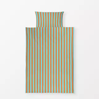 Bettwäsche Bold Stripes blue and orange