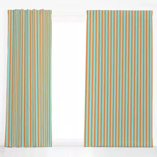 Dekovorhang Bold Stripes blue and orange
