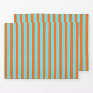 Tischset Bold Stripes blue and orange
