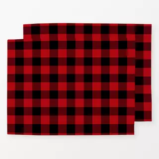 Tischset Big Checks black and red