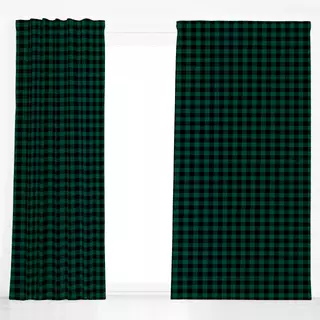 Dekovorhang Big Checks black and green