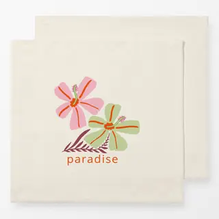 Servietten Paradise Grün Rosa