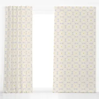 Dekovorhang Diamond Floral Tile blue