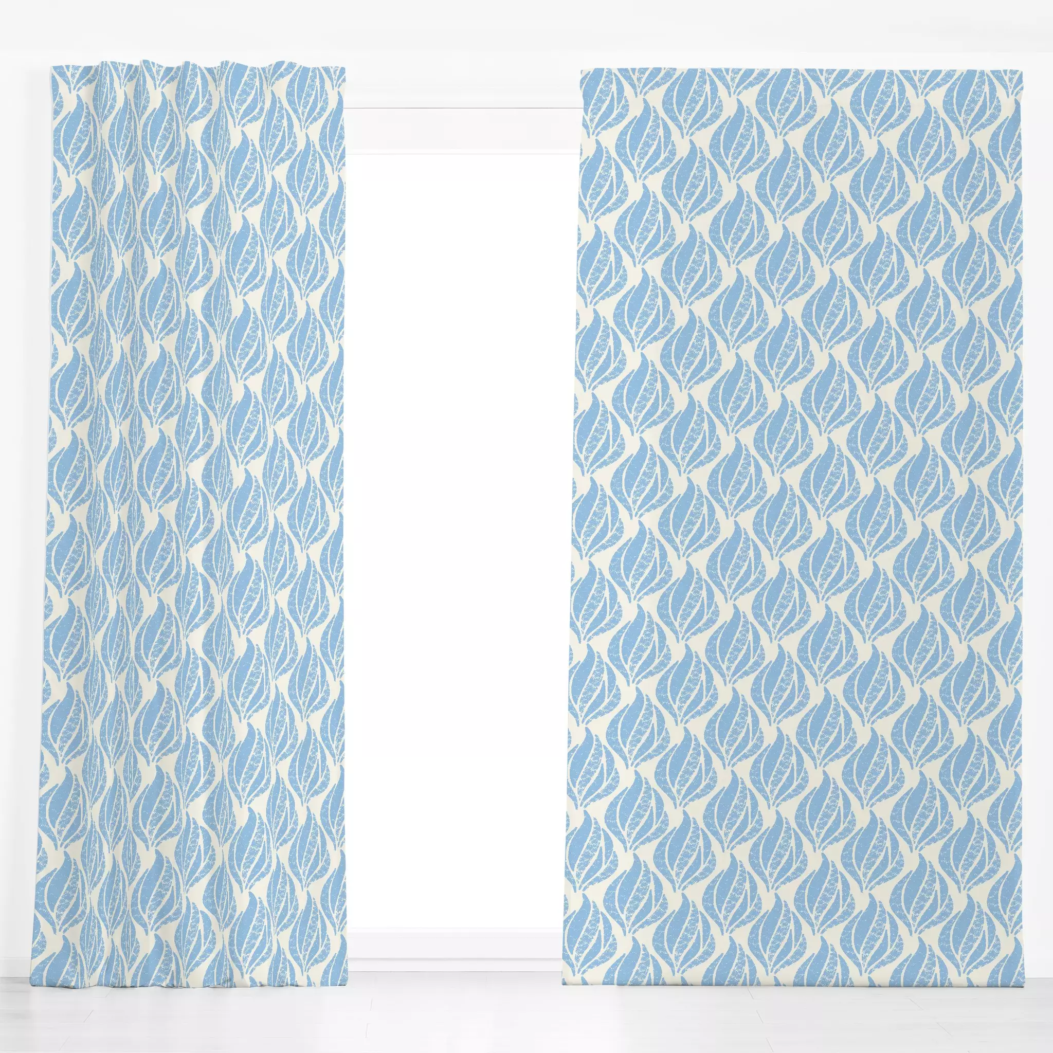 Dekovorhang Flame blue - Symbole & Muster - von „Patries Elisabeth"; Muster, Textur, abstrakt, Retro, Geometrisch, vintage, ...