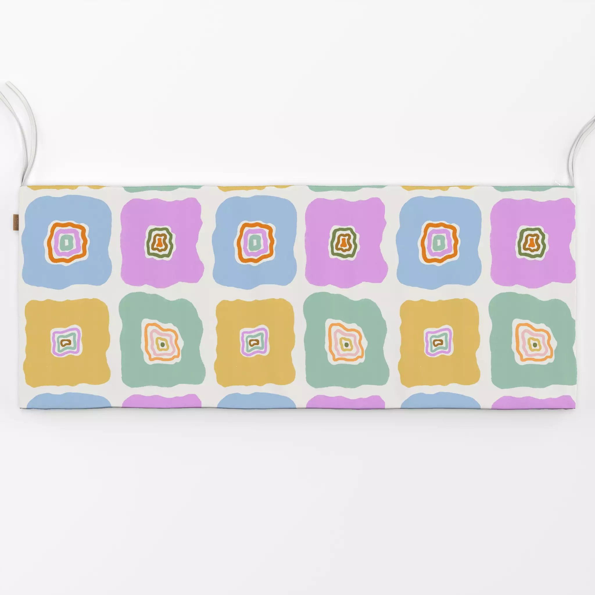 Bankauflage Retro Flower Summer - Blumen & Florales, Symbole & Muster - von „Patries Elisabeth"; hippie, Blumen, Retro, Geom...