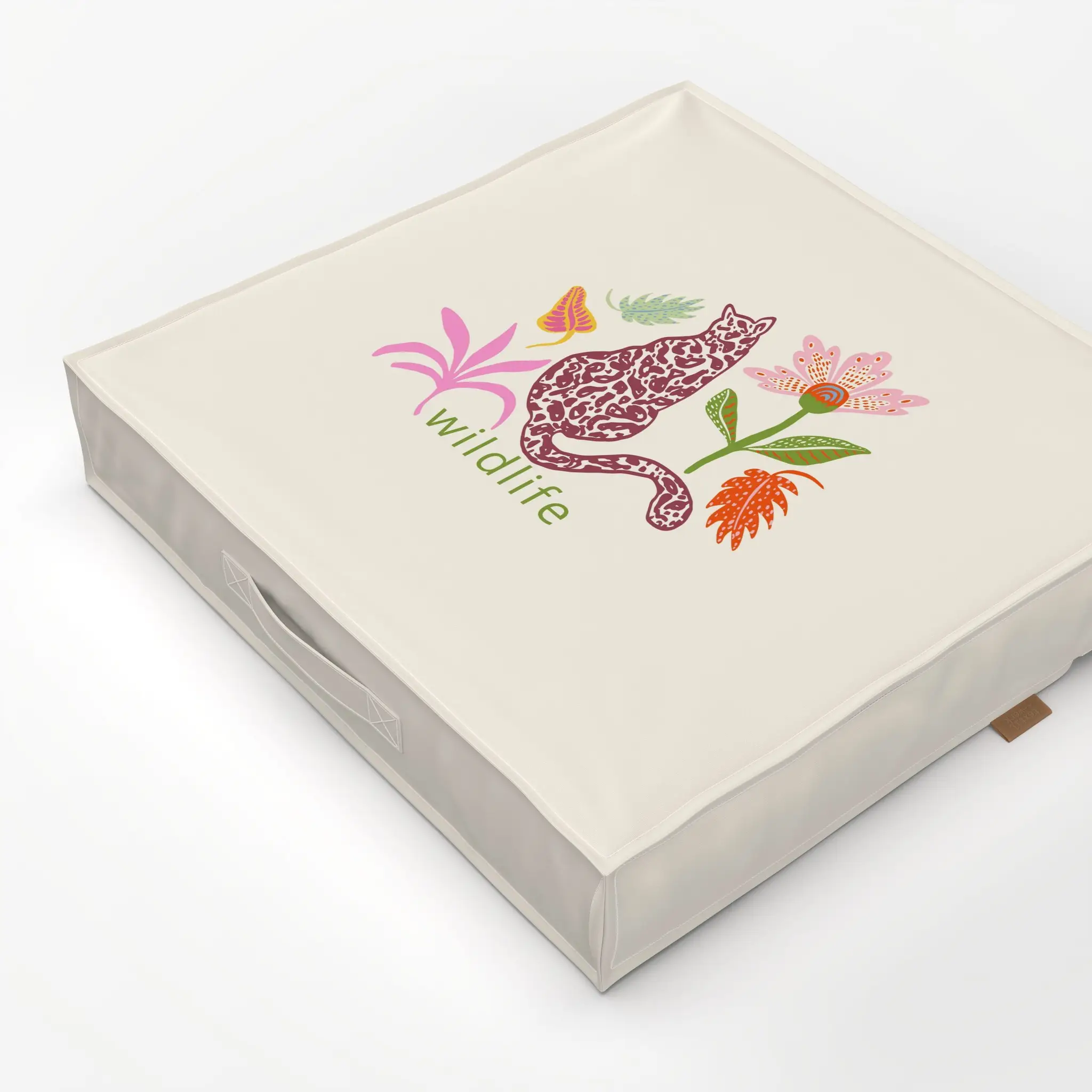 Bodenkissen Wildlife - Blumen & Florales, Sommer, Tiere - von „Patries Elisabeth"; Wildtiere, tropisch, tropical, Jungle, Le...
