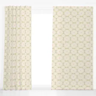 Dekovorhang Diamond Floral Tile green