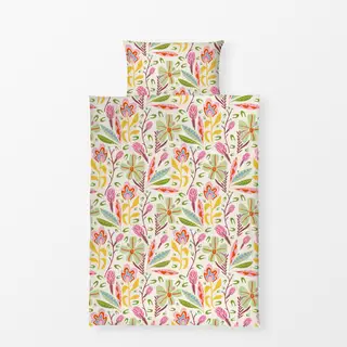 Bettwäsche Tropische Blüten weiss