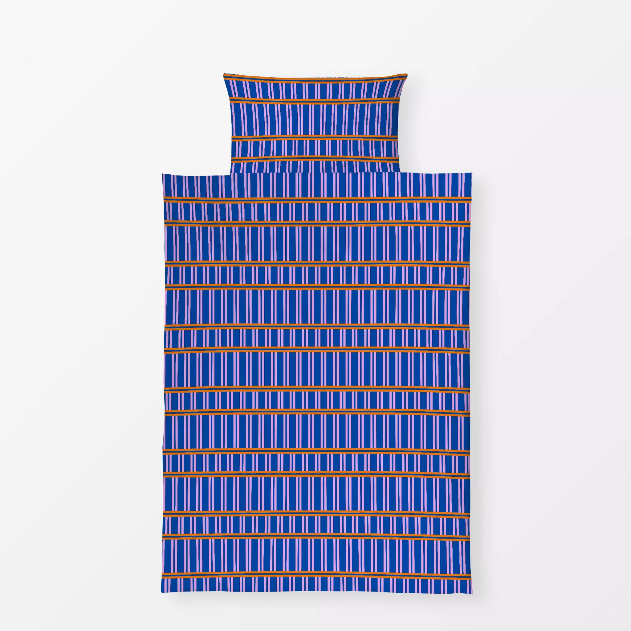 Bettwäsche blue pink stripes - Sommer, Symbole & Muster - von „Patries Elisabeth"; Orange, stripes, blue, Koralle, Streifenm...