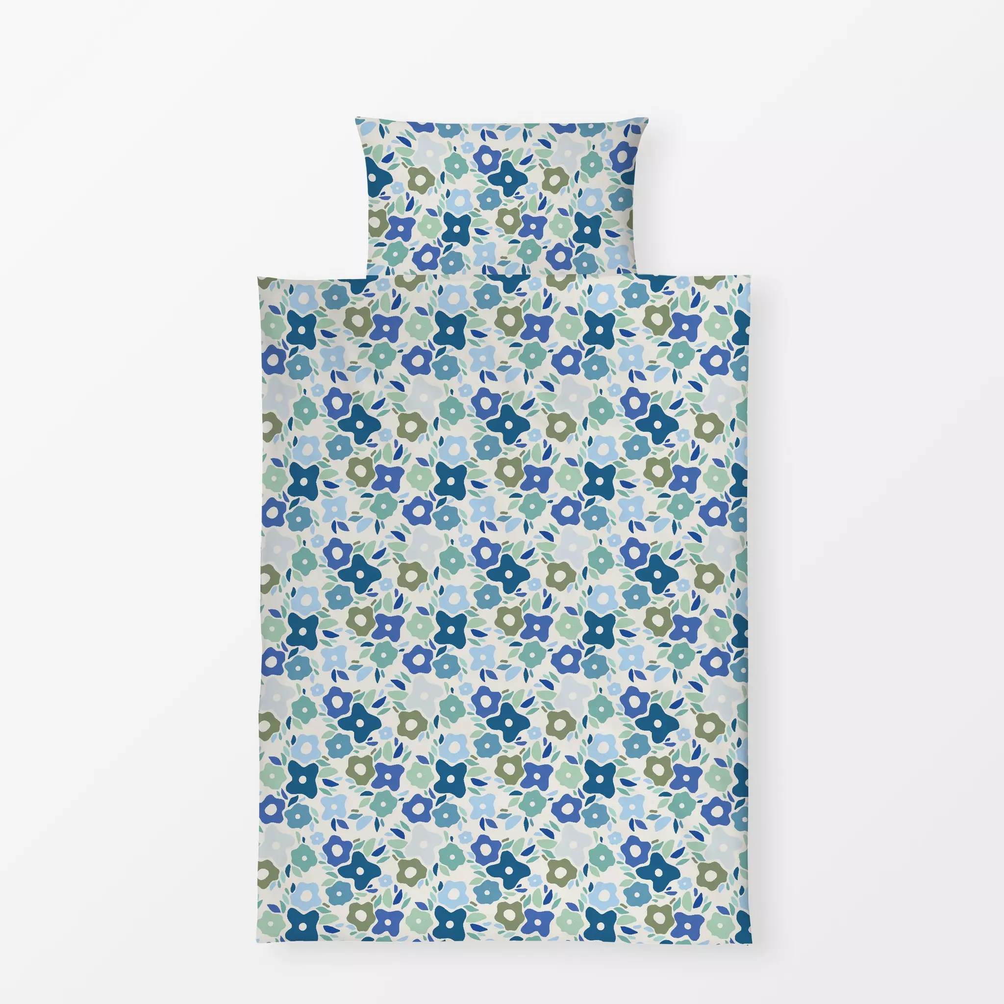 Bettwäsche Liebe Herbstblumen Blau - Blumen & Florales, Herbst - von „Patries Elisabeth"; abstrakt, modern, grafisch, floral...