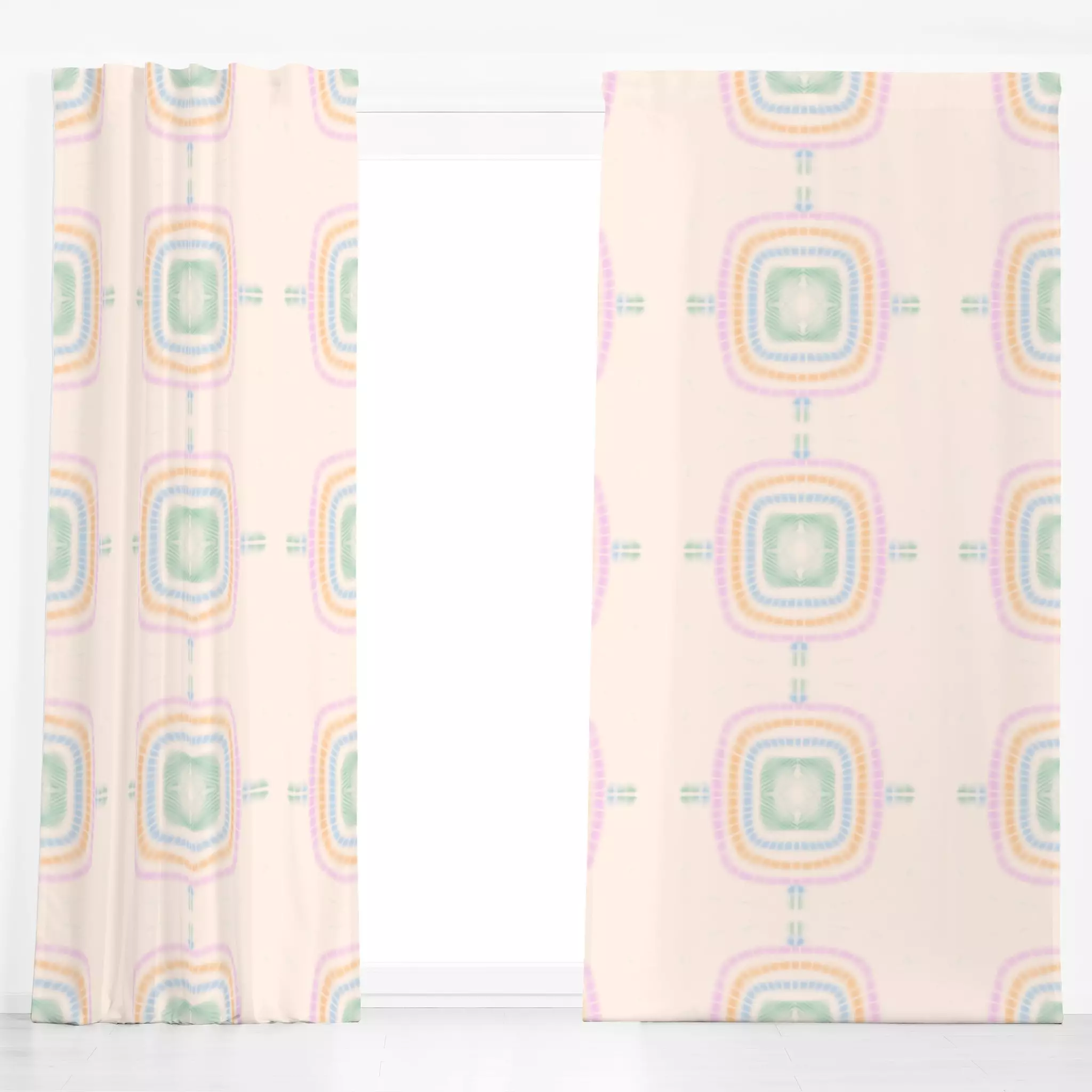 Dekovorhang Dream Tile - Symbole & Muster, Anlässe - von „Patries Elisabeth"; boho, hippie, pastel, zart, dream, soft, hippi...