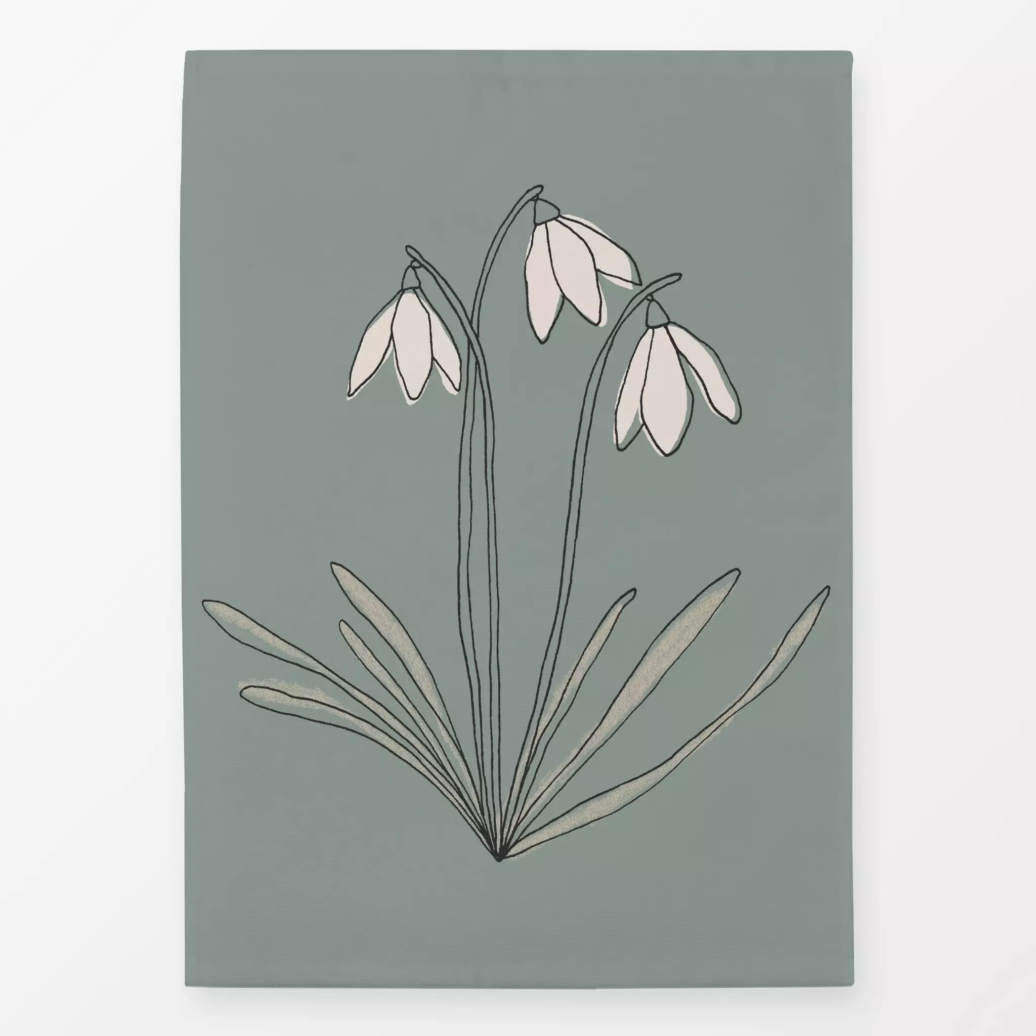 Geschirrtücher Schneeglöckchen - Blumen & Florales - von „Julia Schumacher"; minimal, Blumen, Schneeglöckchen, Minimalismus,...