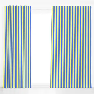 Dekovorhang Fun House Stripes Blue Yellow
