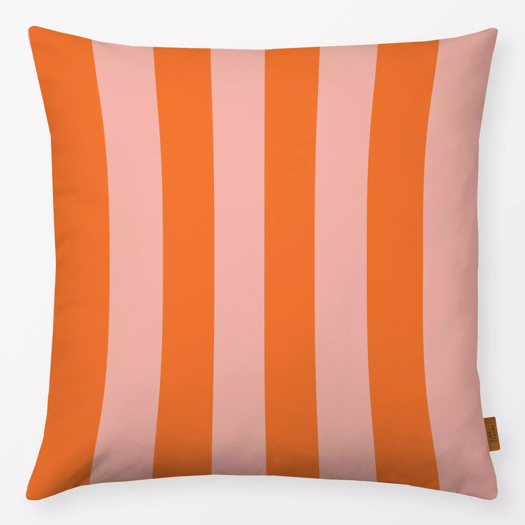 Kissen Blockstreifen Lachs Orange - Herbst, Symbole & Muster - von „Julia Schumacher"; Streifen, Orange, Herbst, herbstlich,...