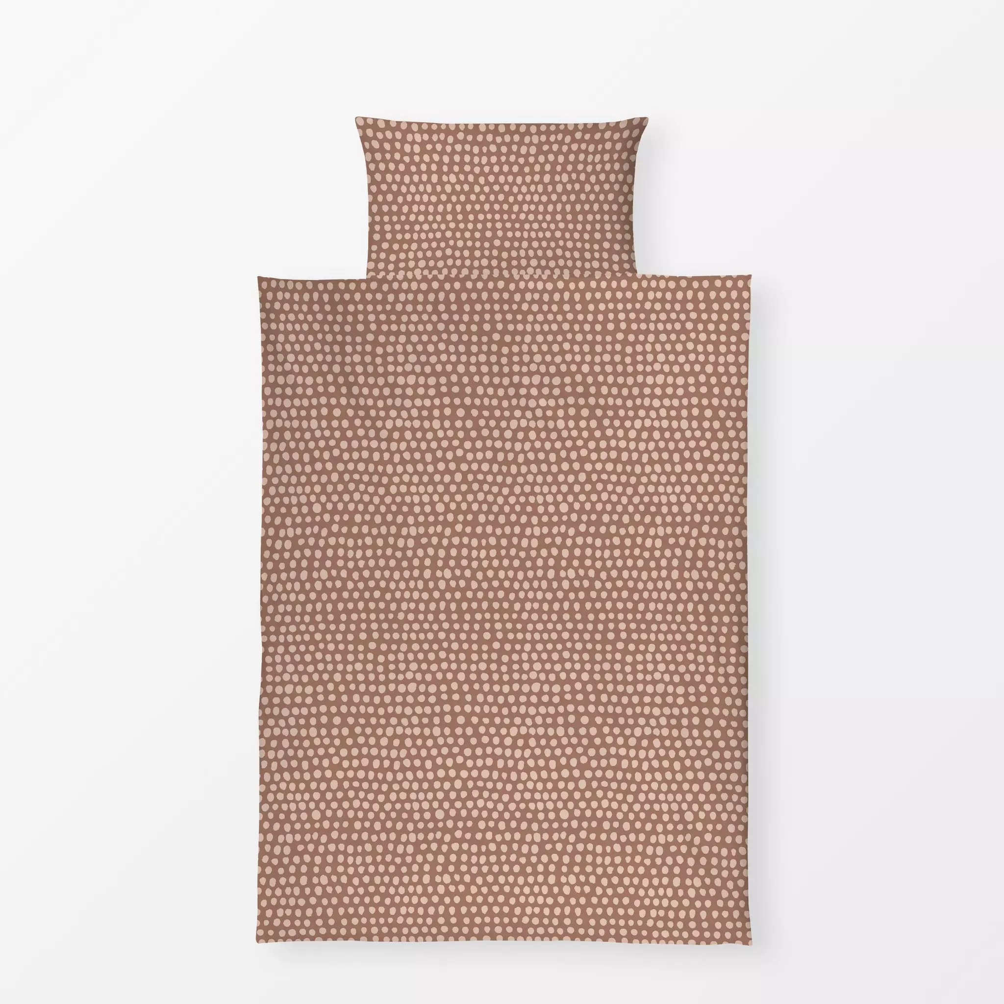 Bettwäsche Puntos Mocha Mousse - Symbole & Muster - von „Julia Schumacher"; boho, Dots, Bohemian, gepunktet, Chailatte, moch...