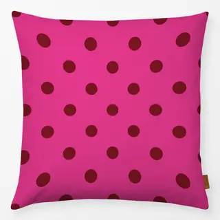 Kissen Love Polka Dots weinrot pink