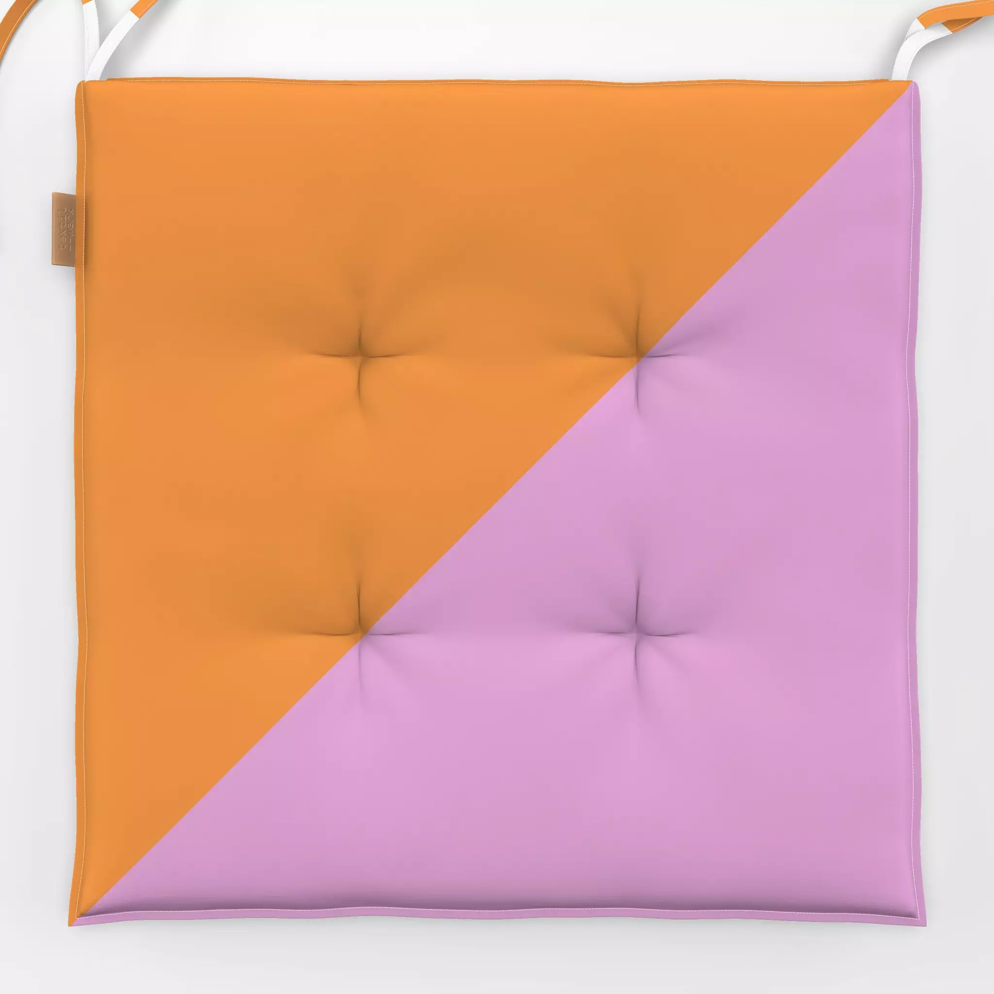 Sitzkissen Diagonal orange rosa - Sommer, Symbole & Muster - von „Julia Schumacher"; rosa, grafisch, Dreieck, diagonal, colo...