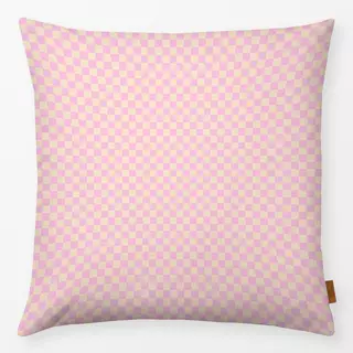 Kissen Schachbrett rosa creme