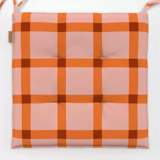 Sitzkissen Karo Lachs Orange Braun