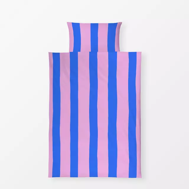 Bettwäsche Streifen rosa blau von Julia Schumacher