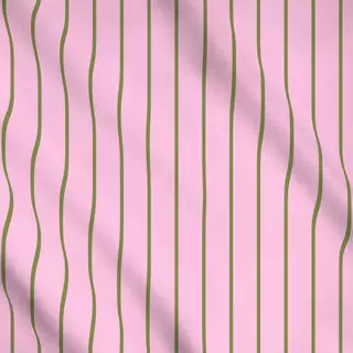 Meterware Streifen olivgrün auf rosa