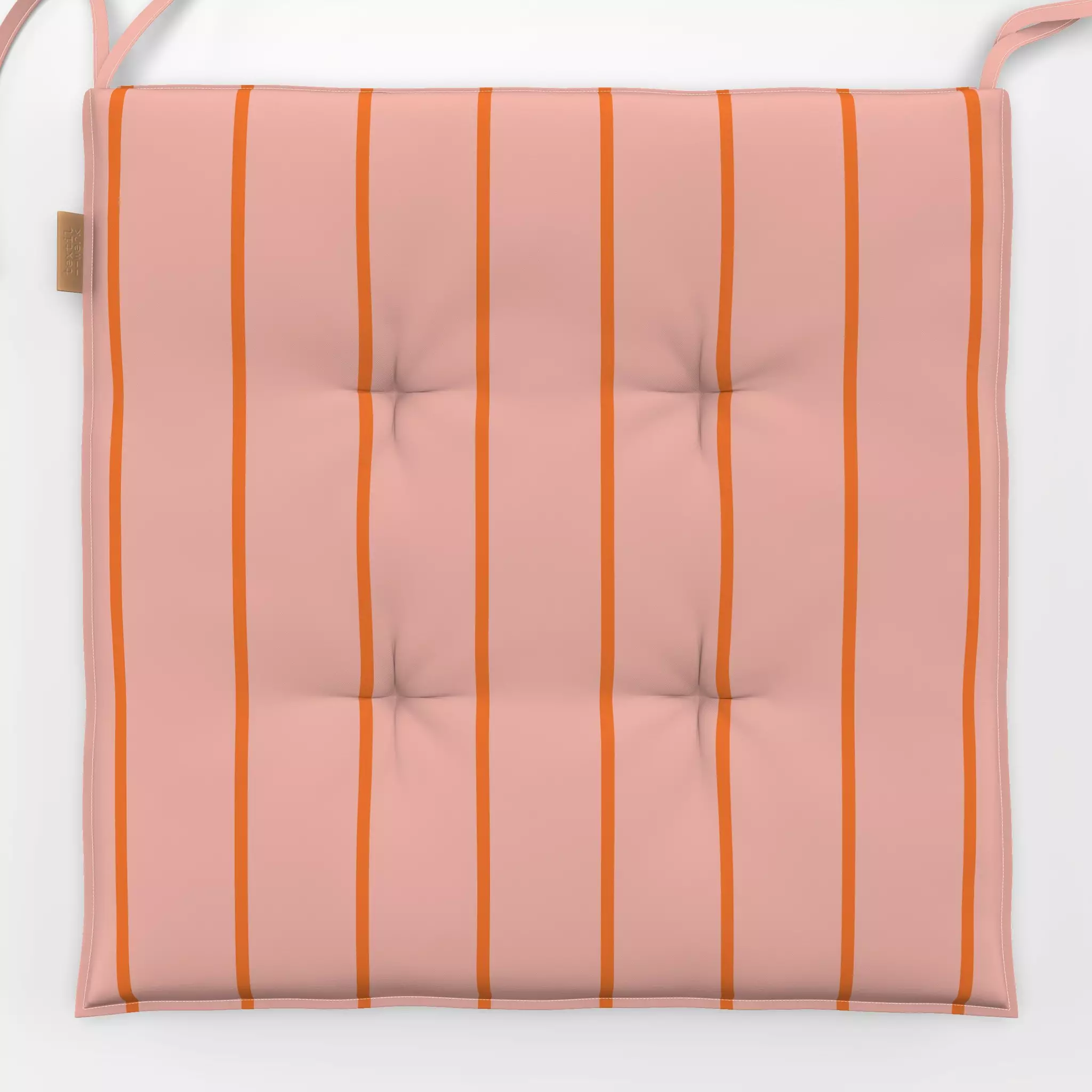 Sitzkissen I love my bed stripes - Symbole & Muster - von „Julia Schumacher"; rosa, Orange, gestreift, lachs, vertikal, Stre...
