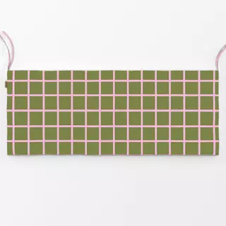 Bankauflage Karo olivgrün rosa