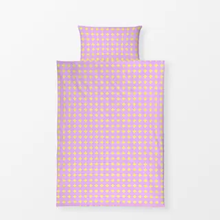 Bettwäsche Fun House yellow Sparkling pink Dots