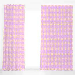Dekovorhang Fun House yellow Sparkling pink Dots