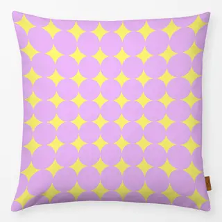 Kissen Fun House yellow Sparkling pink Dots