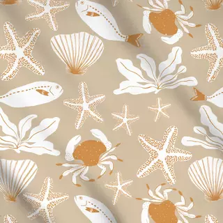Meterware Erinnerungen ans Meer beige
