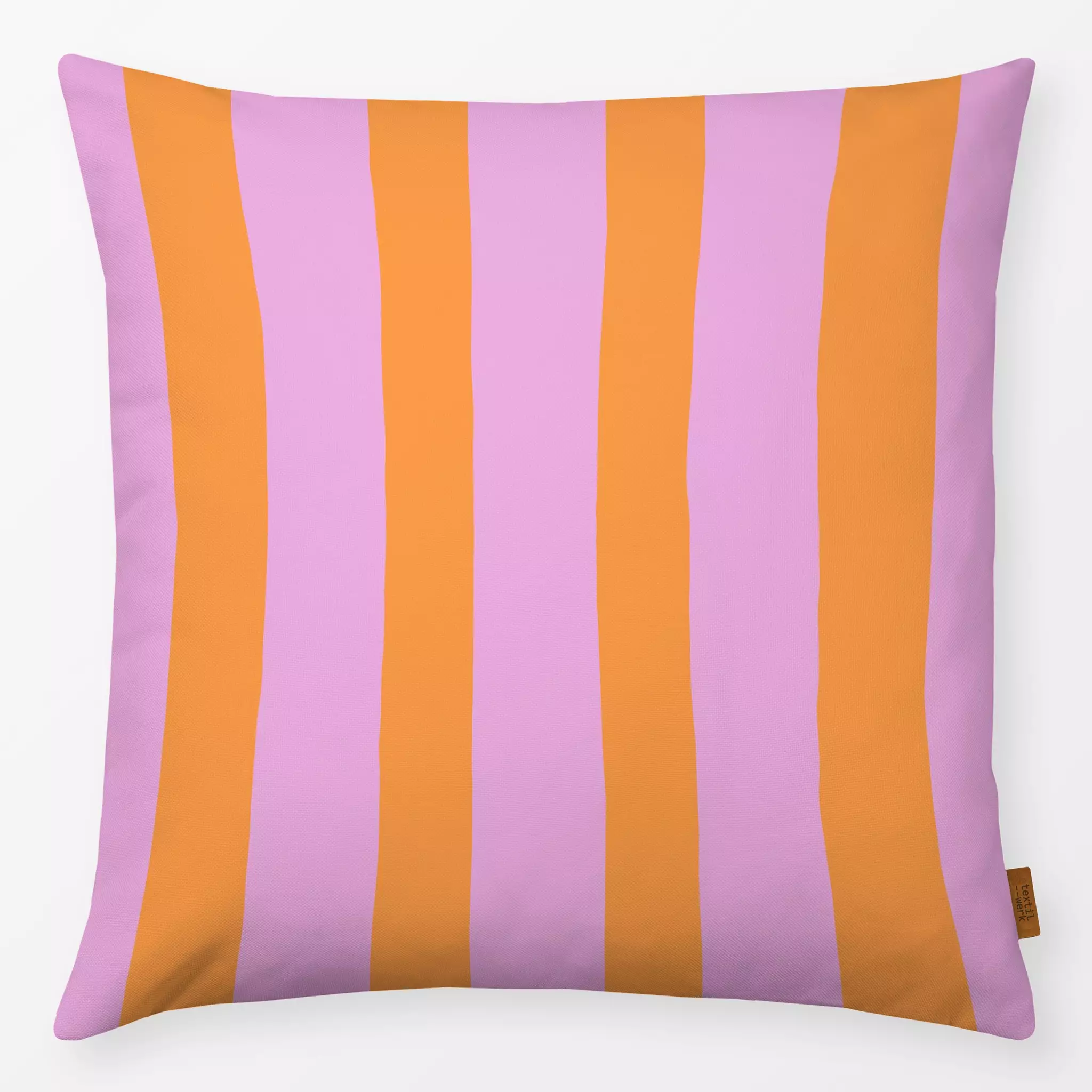 Kissen Markise rosa orange - Sommer, Symbole & Muster - von „Julia Schumacher"; Streifen, pink, Beach, fun, colorful, gestre...
