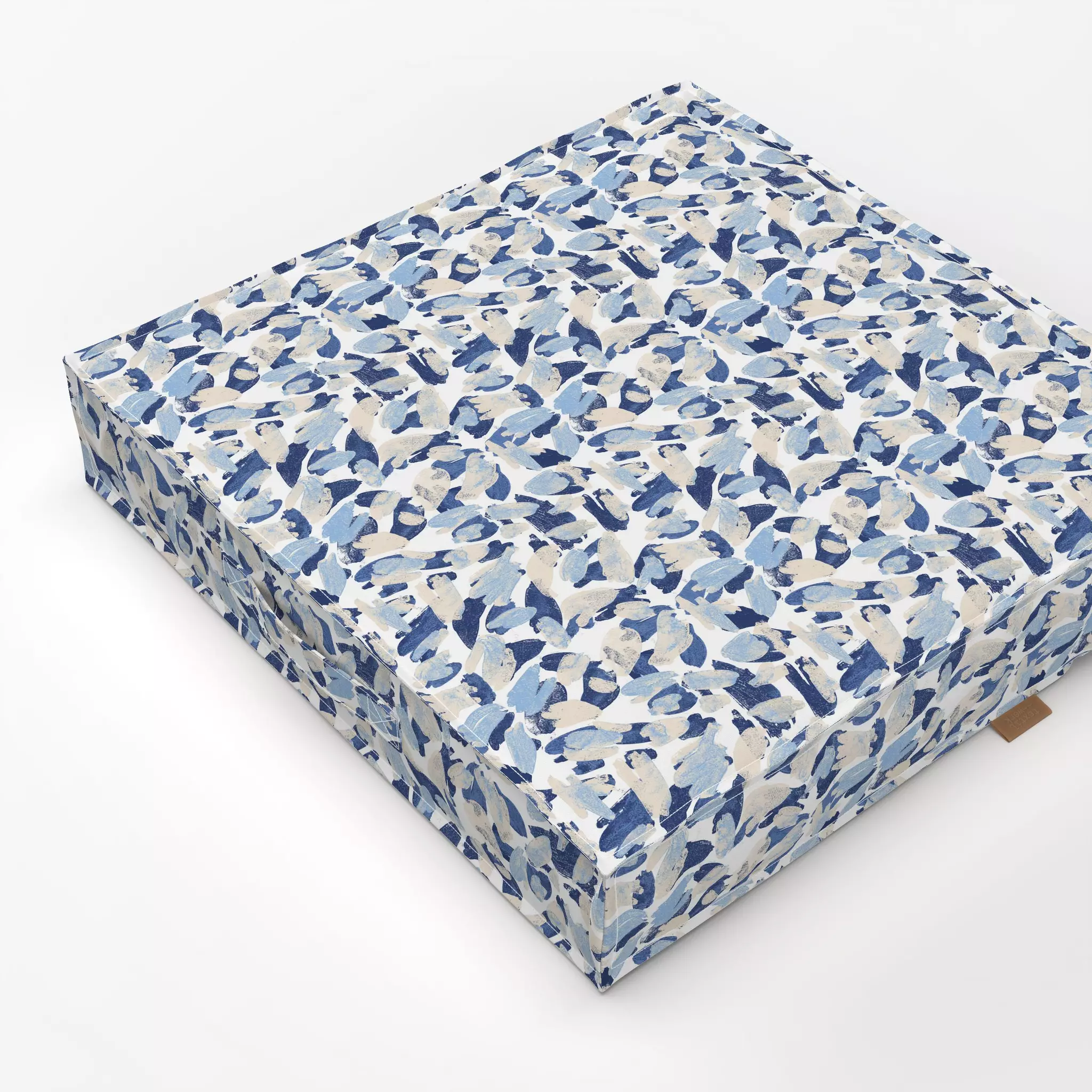 Bodenkissen Indigo Beach Jaguar Spots - Sommer, Symbole & Muster - von „Julia Schumacher"; abstrakt, blau, indigo, Beach, Ja...